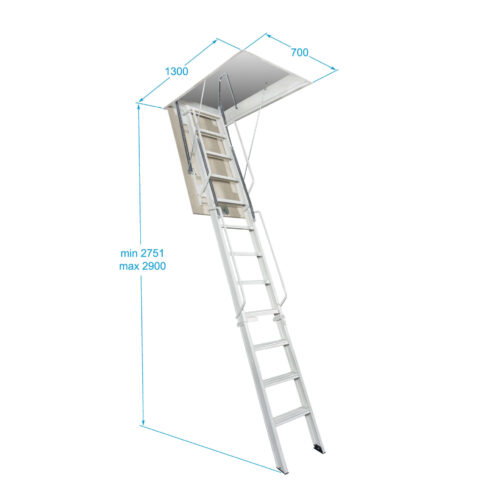Escalera plegable y escamoteable 700x1300 - B20 Blanco