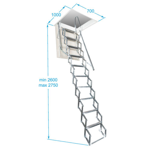 Escalera plegable y escamoteable tipo acordeón 700x1000 - B20