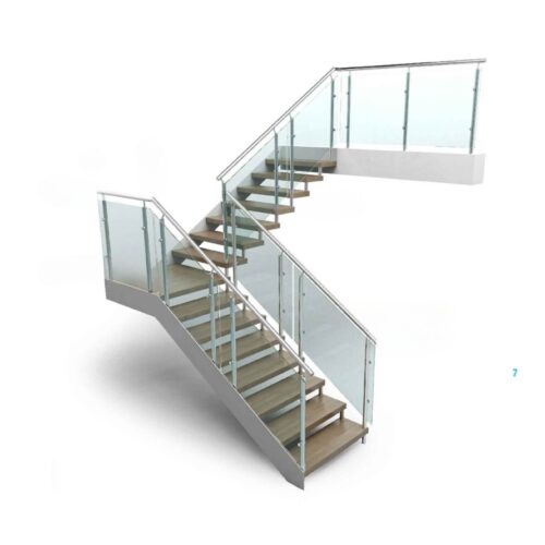 Barandilla con Postes y Vidrio BL-R6-V2