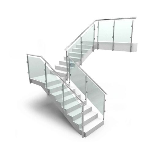 Barandilla con Postes y Vidrio BL-R6-V3