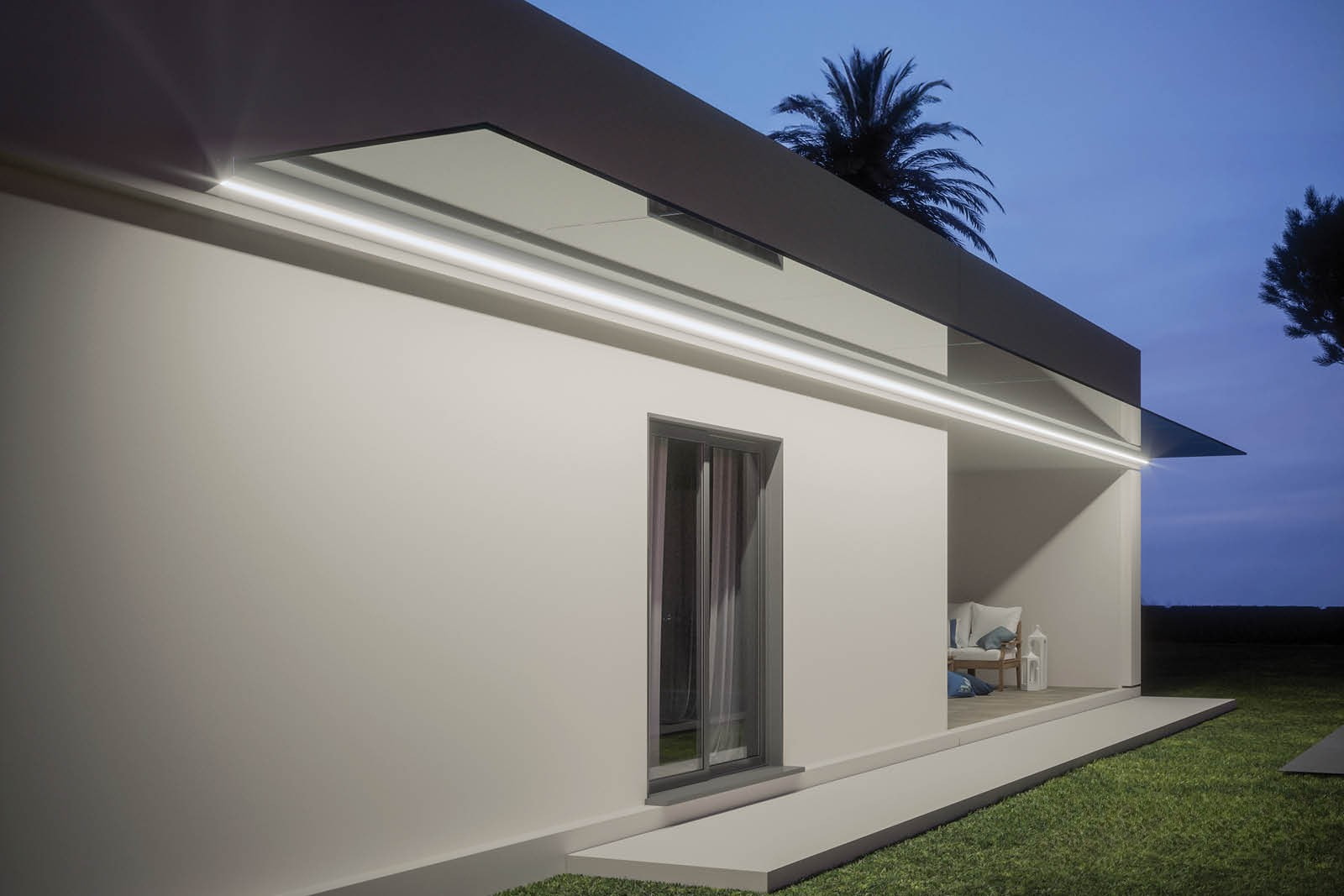 marquesina con iluminación led barandilux