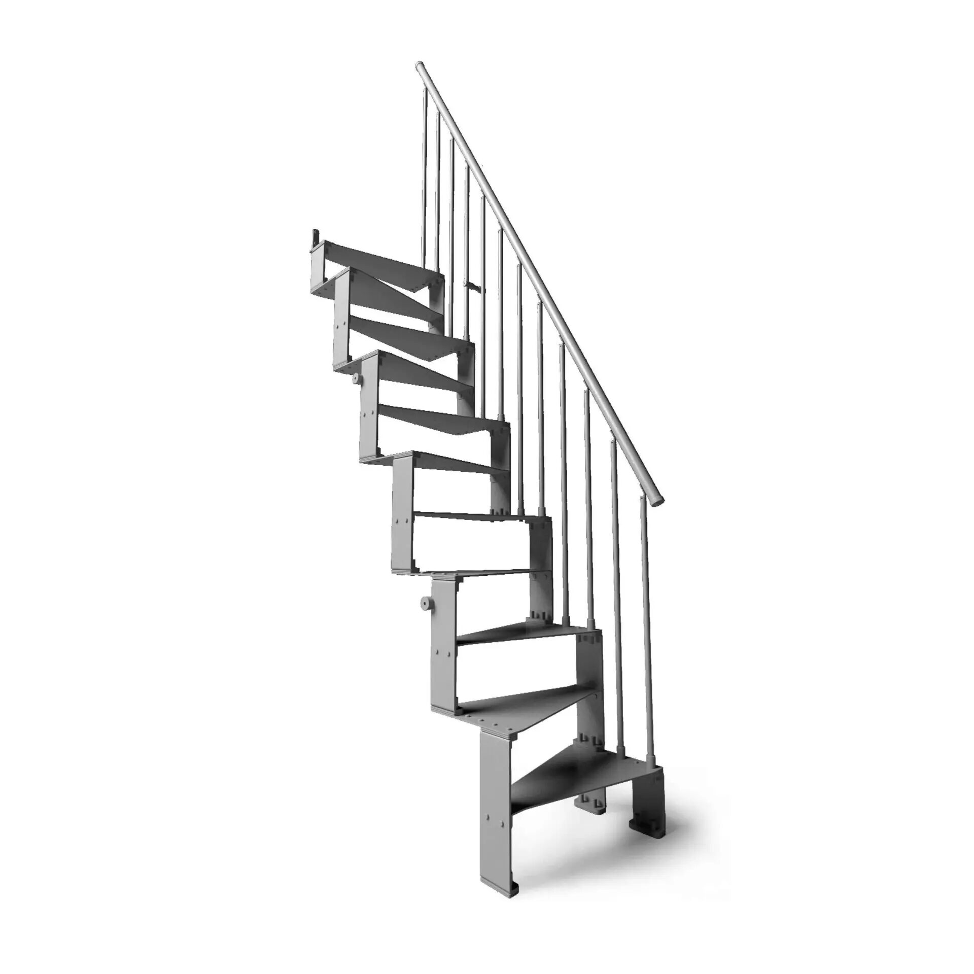 Escalera recta de 11 peldaños KIT20-05-GI Escalera de caracol redonda con peldaños de madera RF20-R2, Rfserveis