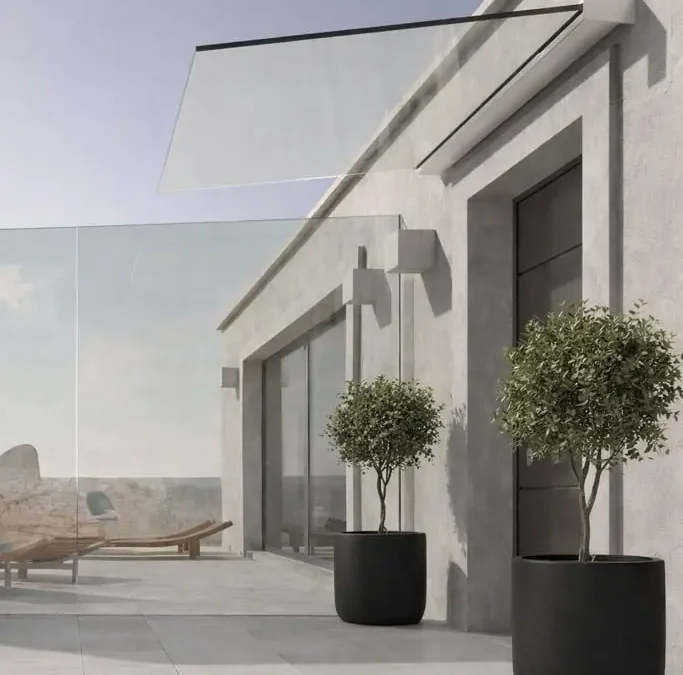 Marquesinas de cristal minimalistas: cuándo funcionan y cuándo no