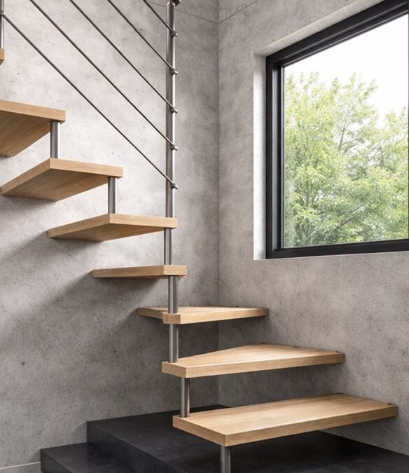 Escaleras voladas: lo que cambia cuando los peldaños no tienen viga